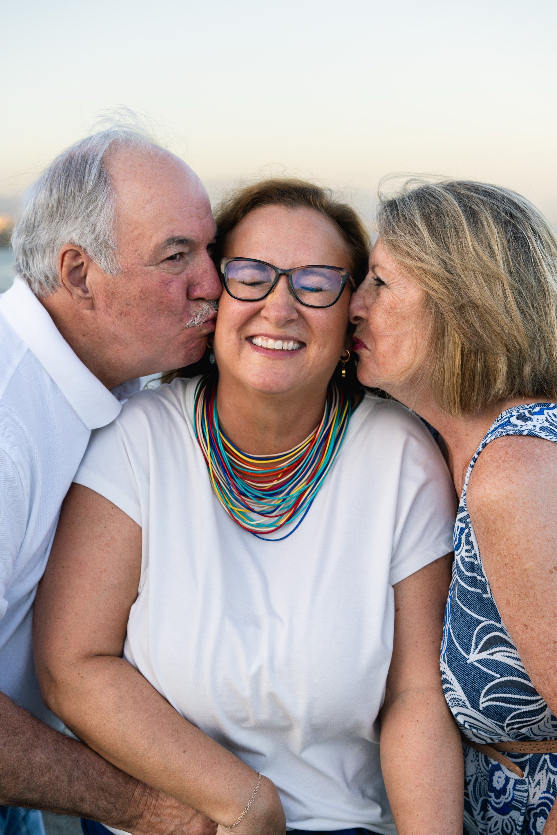 Natural family interaction in park setting