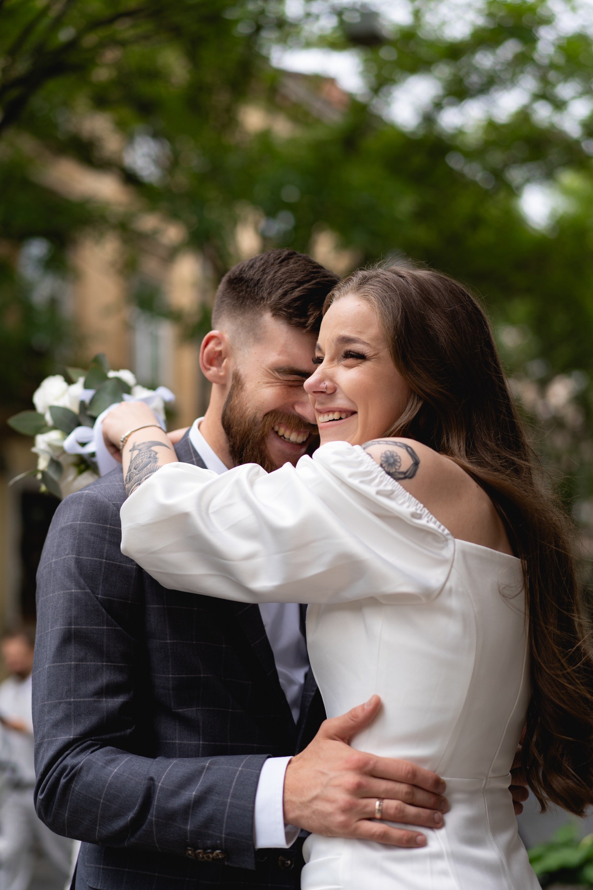 Groom's emotional reaction seeing bride for first time